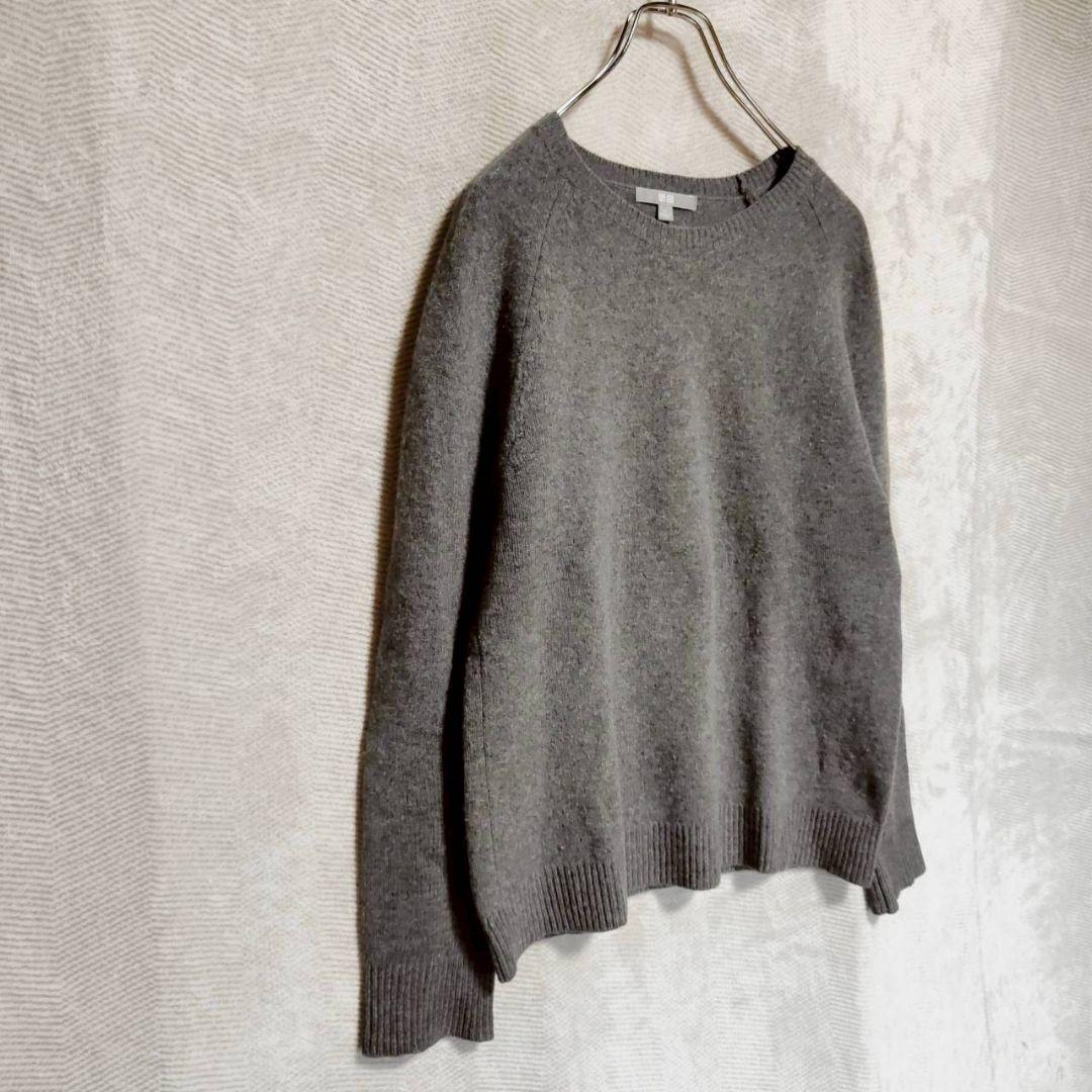 UNIQLO ウールニット セーター L グレー 定番 シンプル ウール100% — image 5
