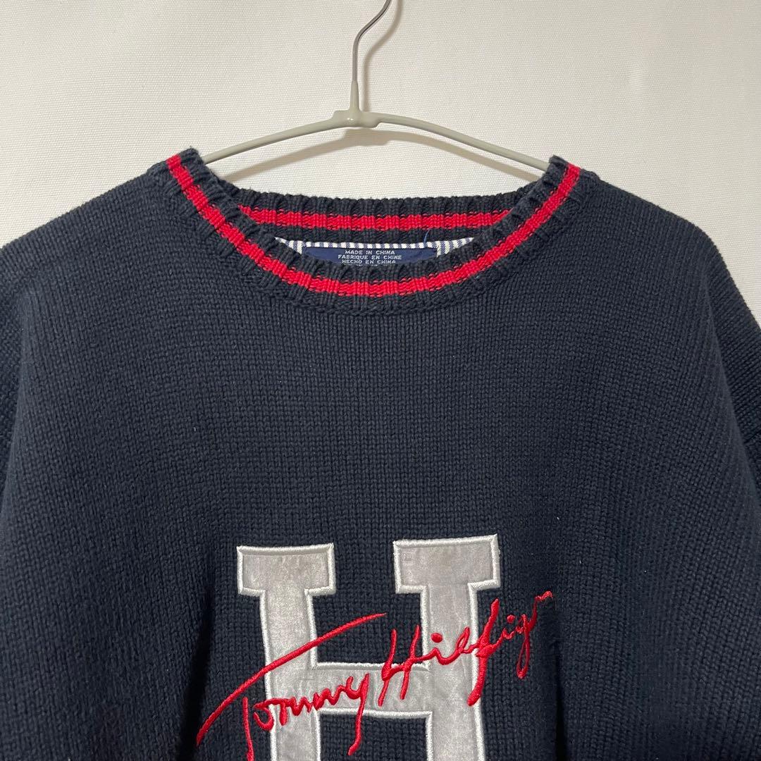 激レア‼️美品✨トミーヒルフィガー　ニット　90s フラッグタグ 刺繍ビッグロゴ — image 2