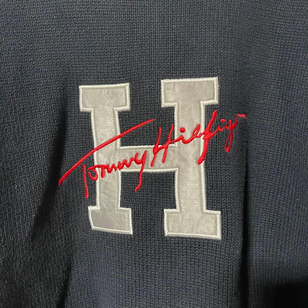 激レア‼️美品✨トミーヒルフィガー　ニット　90s フラッグタグ 刺繍ビッグロゴ — image 3