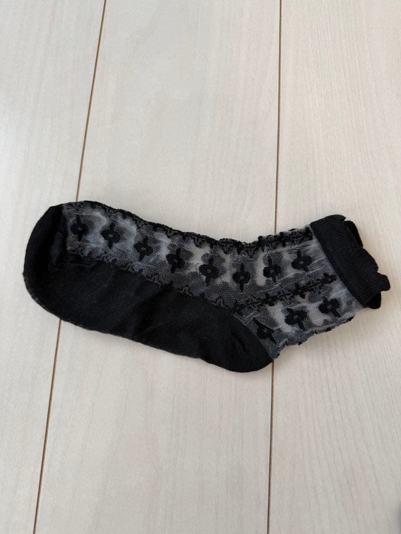 <レディース> シースルーソックス 5足セット　ブラック　レース　新品　① — image 3