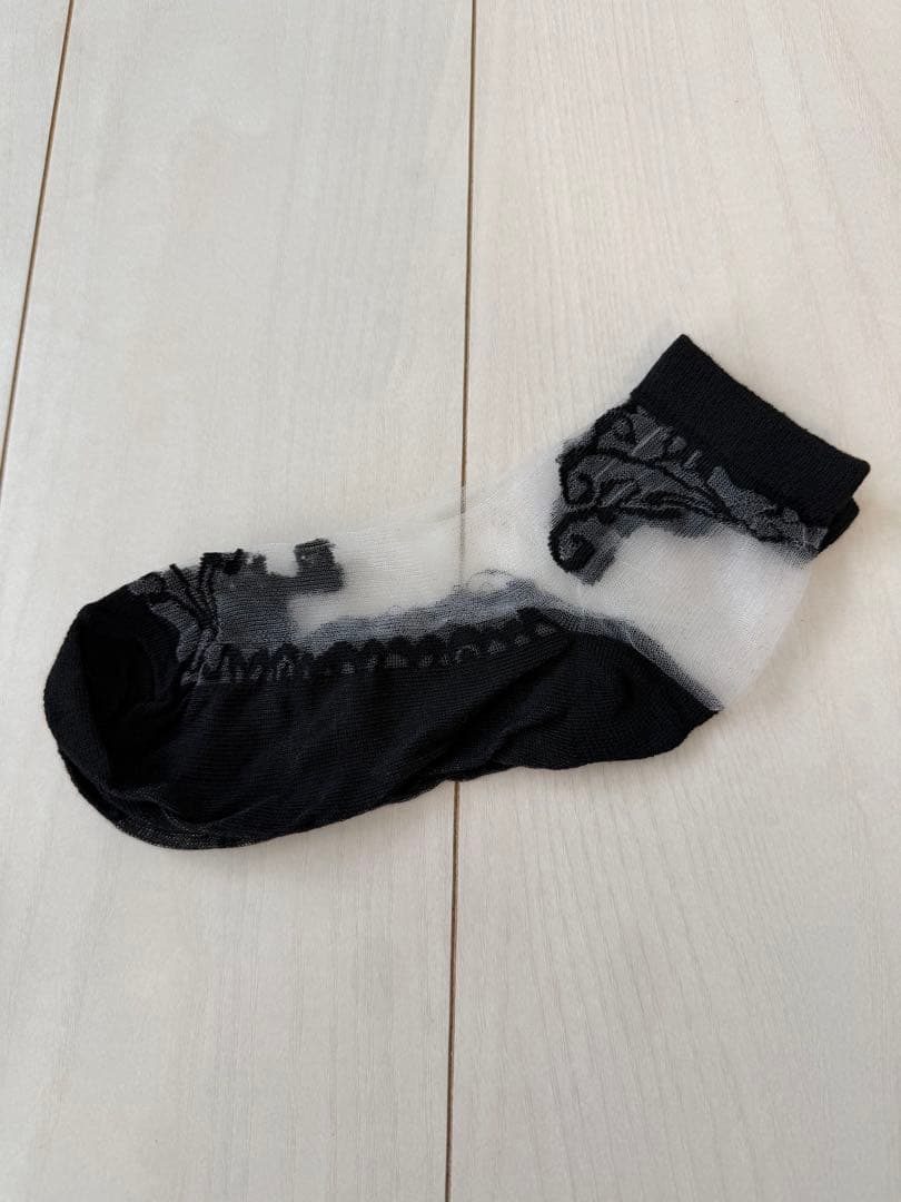 <レディース> シースルーソックス 5足セット　ブラック　レース　新品　① — image 4