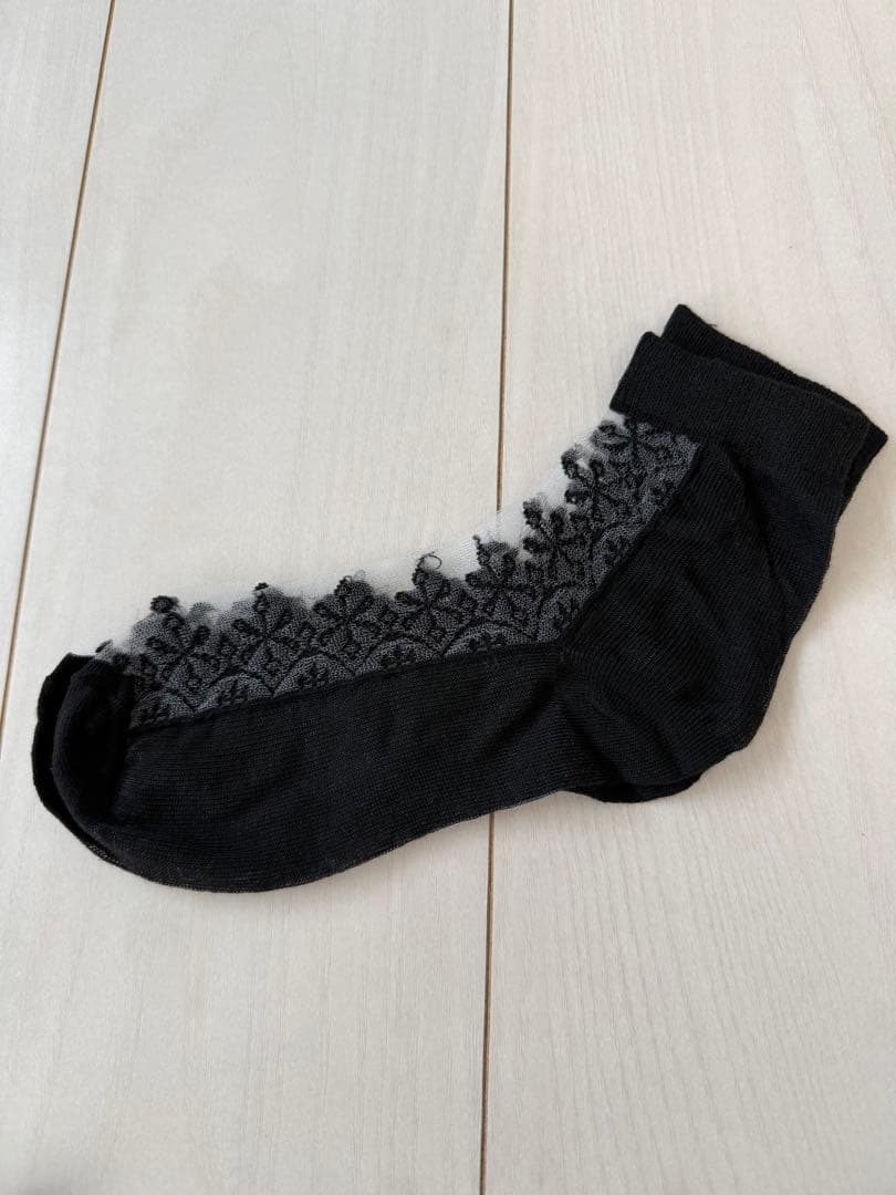<レディース> シースルーソックス 5足セット　ブラック　レース　新品　① — image 5