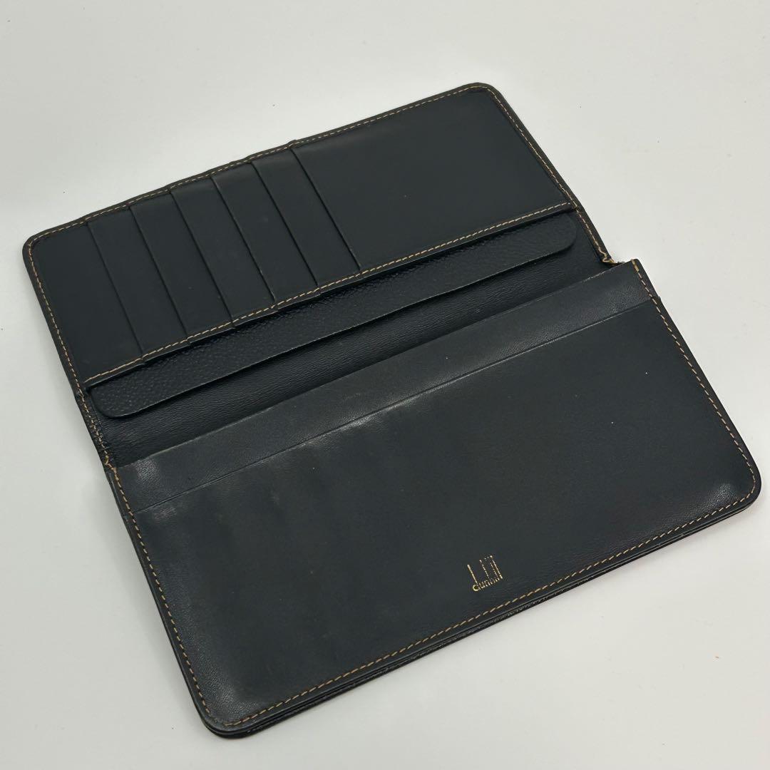 dunhill ダンヒル 長財布 本革 レザー ブラック ロゴ スクエア — image 3