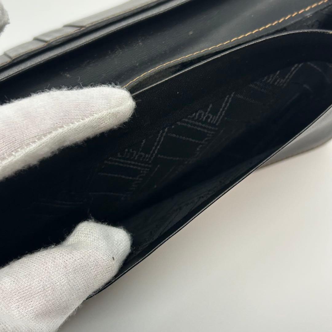 dunhill ダンヒル 長財布 本革 レザー ブラック ロゴ スクエア — image 4