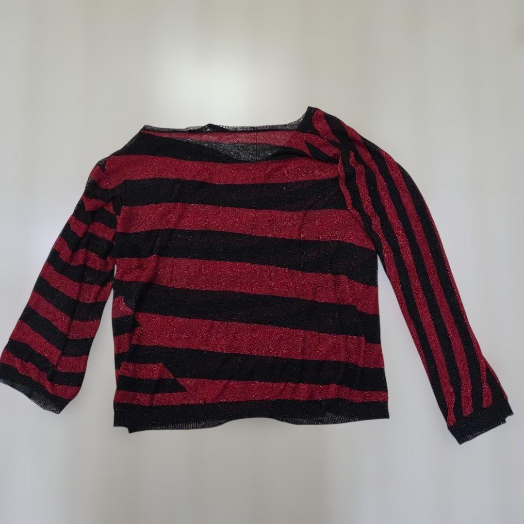HAIDER ACKERMANN ボーダー柄 シースルー ニット セーターXS — image 4