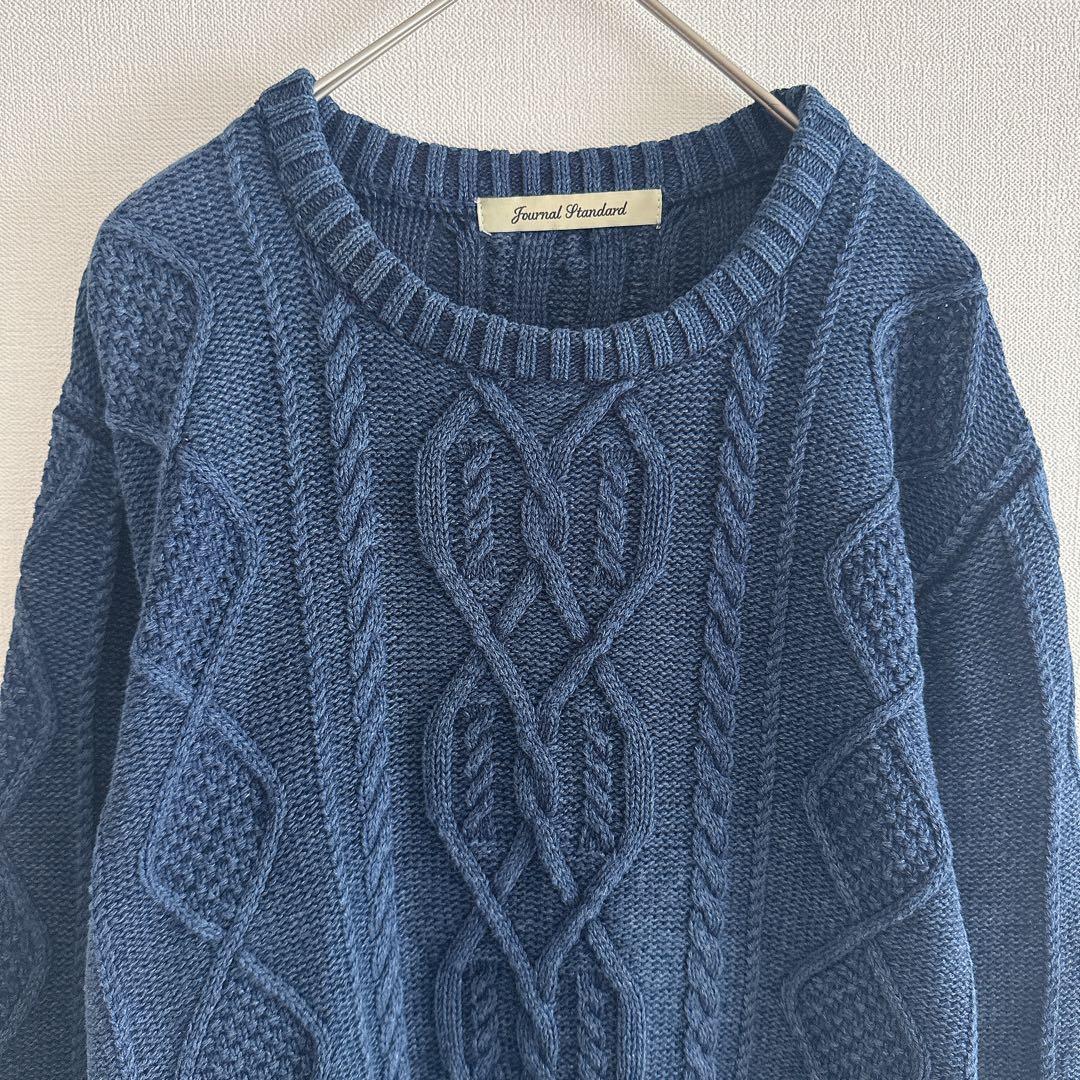 JOURNAL STANDARD ニット ケーブル編み ネイビー M メンズ — image 2