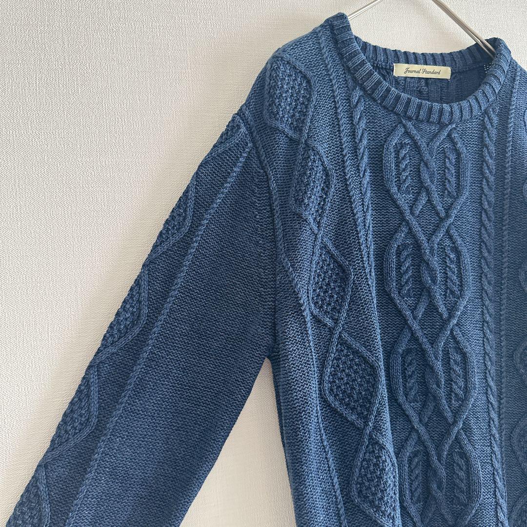 JOURNAL STANDARD ニット ケーブル編み ネイビー M メンズ — image 5