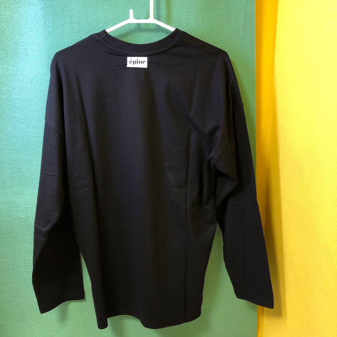 め49● 新品 épine LE SSERAFIM ロングTシャツ ブラック — image 5