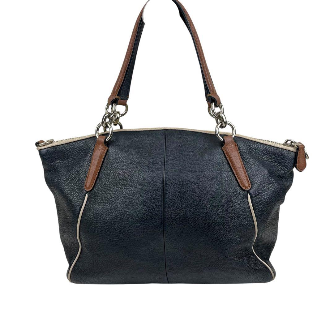 ✨良品　COACH コーチ　ハンドバッグ シボ革　レザー　トート　ブラック — image 2