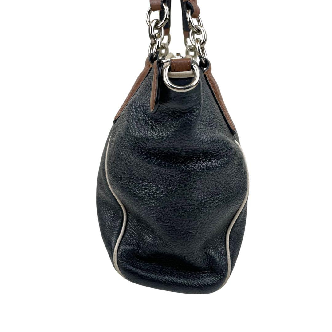 ✨良品　COACH コーチ　ハンドバッグ シボ革　レザー　トート　ブラック — image 3
