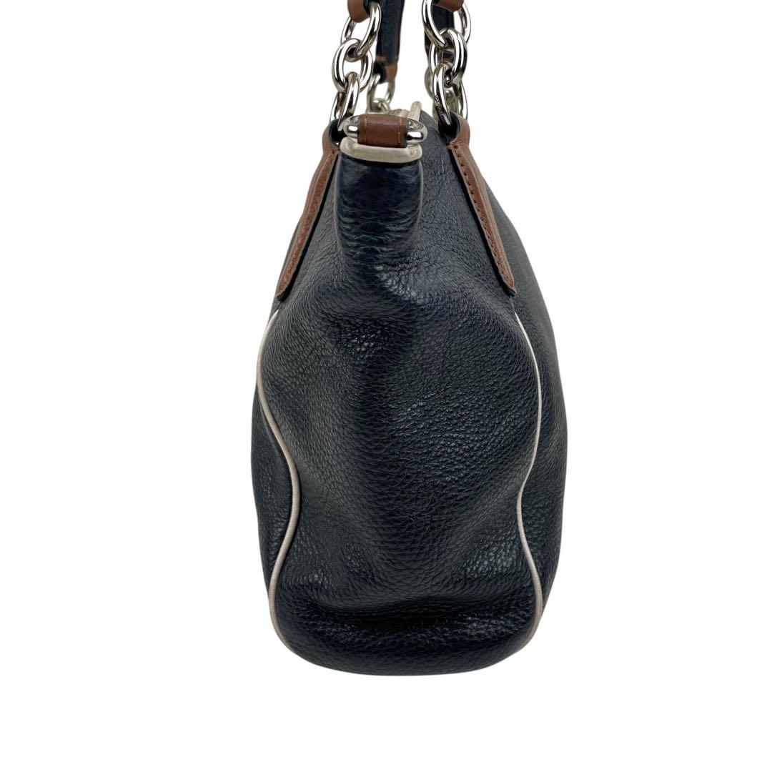 ✨良品　COACH コーチ　ハンドバッグ シボ革　レザー　トート　ブラック — image 4