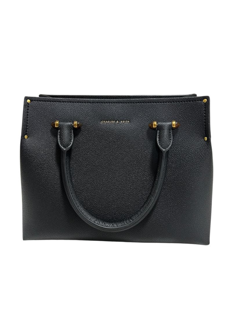 CHARLES&KEITH 2wayハンドバッグ ショルダー付 黒 ブラック — image 2