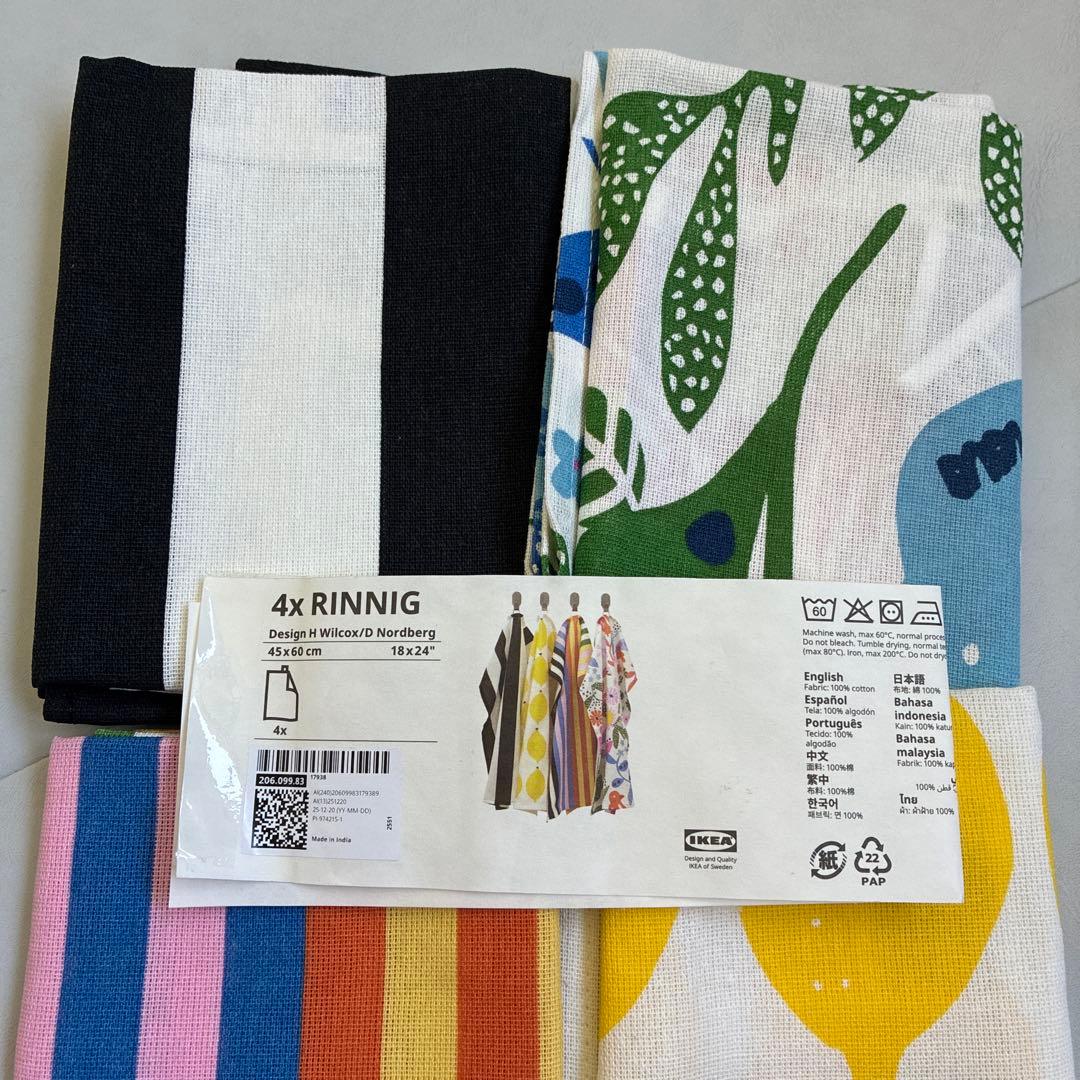 【新品】IKEA　RINNIG リンニング キッチンクロス　4枚セット　ふきん — image 2