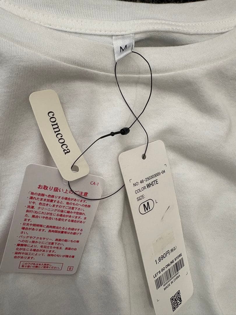 comcoca 半袖 Tシャツ ホワイト Mサイズ — image 3