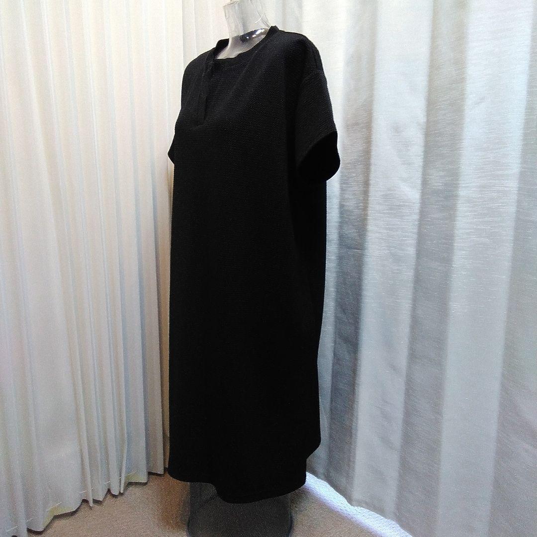 Leahmatin　ストレッチ スリットネック半袖ワンピース　オーバーサイズM — image 2
