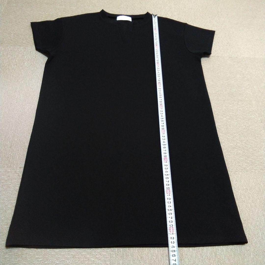 Leahmatin　ストレッチ スリットネック半袖ワンピース　オーバーサイズM — image 4