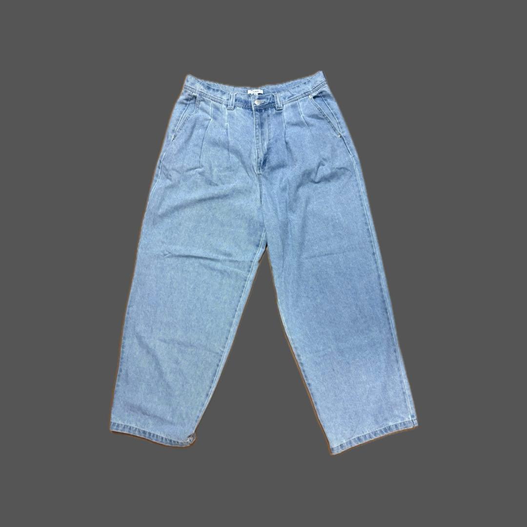 RUUBON　リラックスワイドデニムパンツ　サックスブルー　Lサイズ — image 3