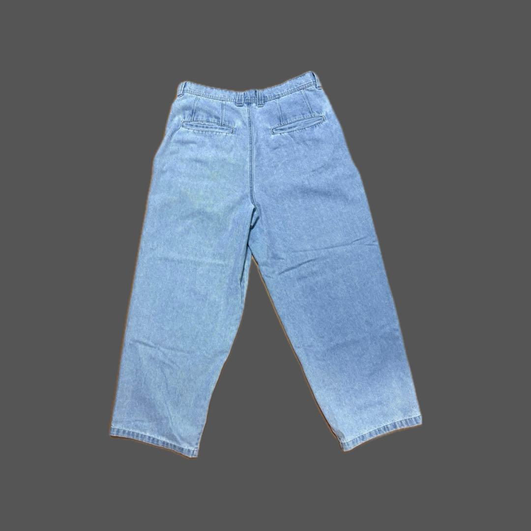 RUUBON　リラックスワイドデニムパンツ　サックスブルー　Lサイズ — image 4