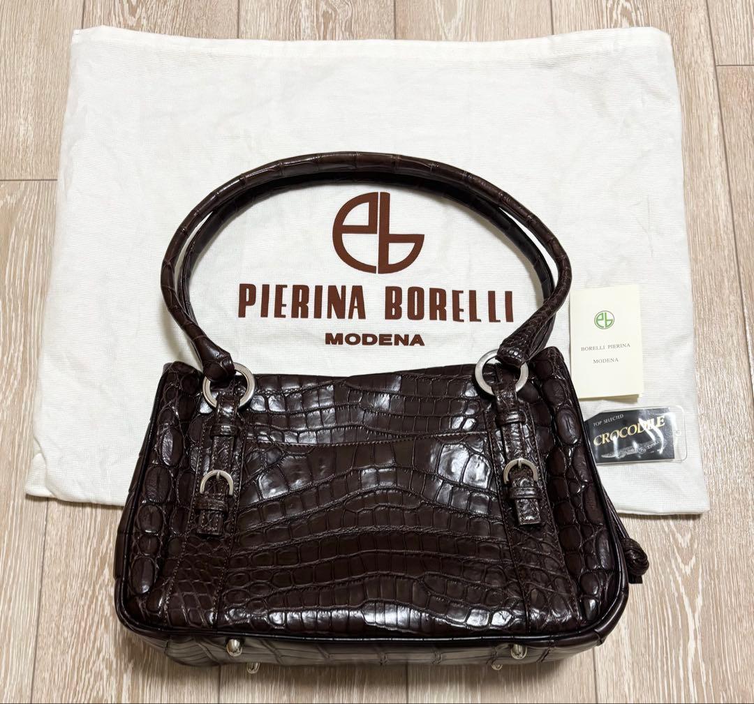 Pierina Borelliボレッリ・ピエリナ クロコダイルレザーハンドバッグ — image 2
