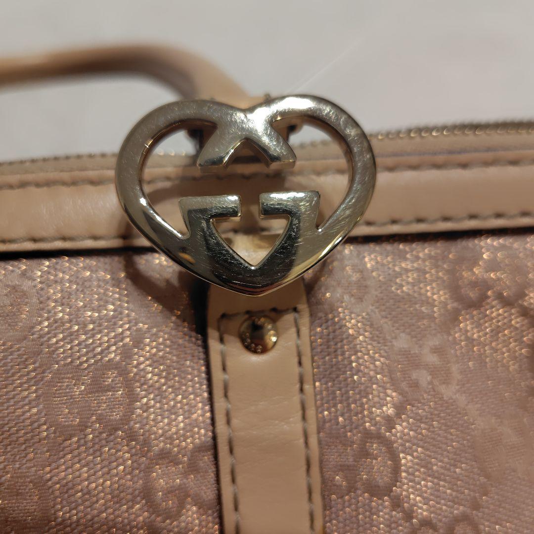 GUCCI グッチ ラブリー トートバッグ ハンドバッグ ピンク GG柄 ハート — image 3