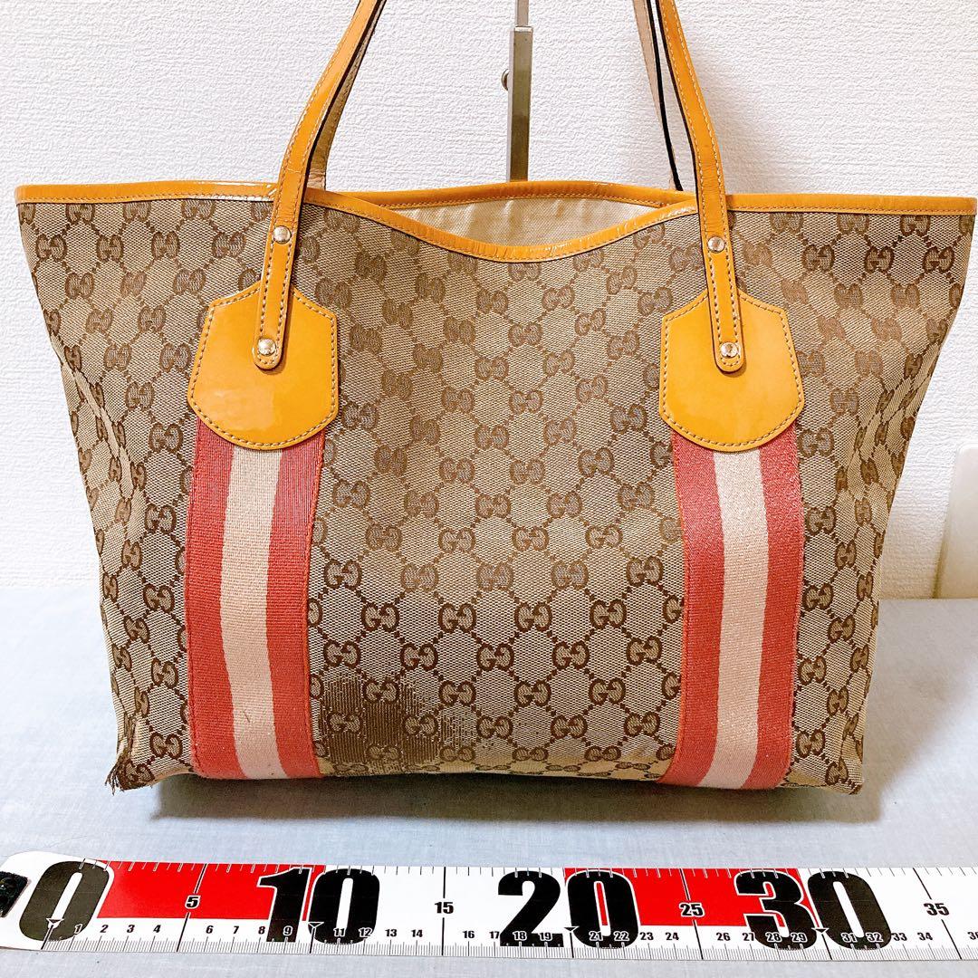 280 グッチ　シェリーライン　ハンドバッグ　ggストリーム ggキャンバス — image 3