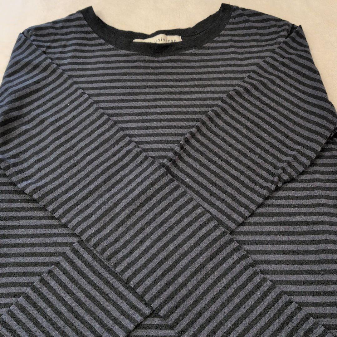 ナノ・ユニバース ネイビーとブラックのストライプ長袖Tシャツ — image 2