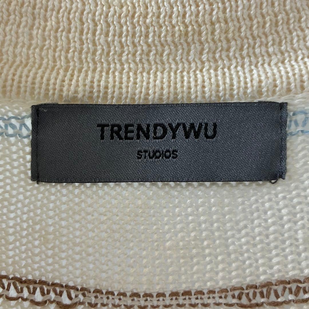 TRENDYNU ニットシャツ カーディガン 半袖 ボーダー シンプル ゆったり — image 5