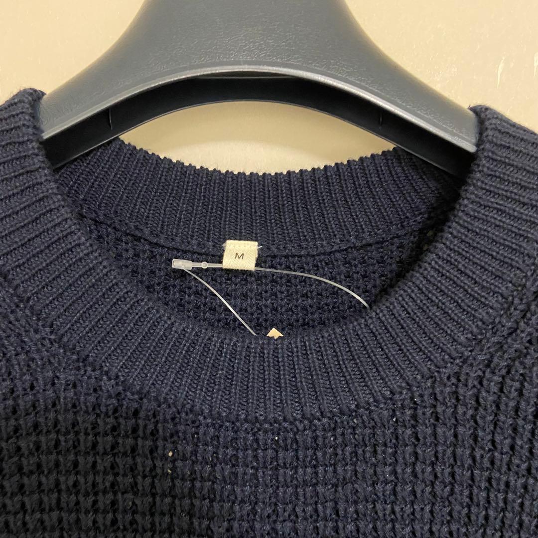 メンズ 長袖 ニット ワッフル プルオーバー M — image 4