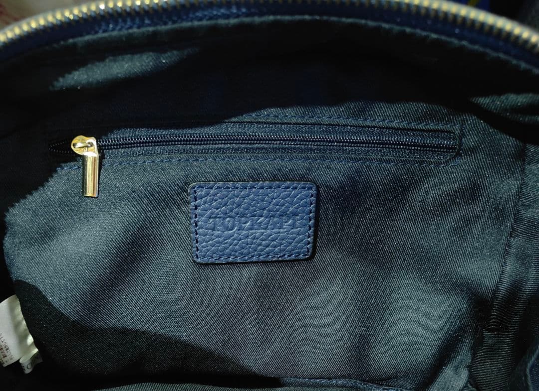 TOPKAPI　本革スクエアハンドバッグ紺色 — image 5
