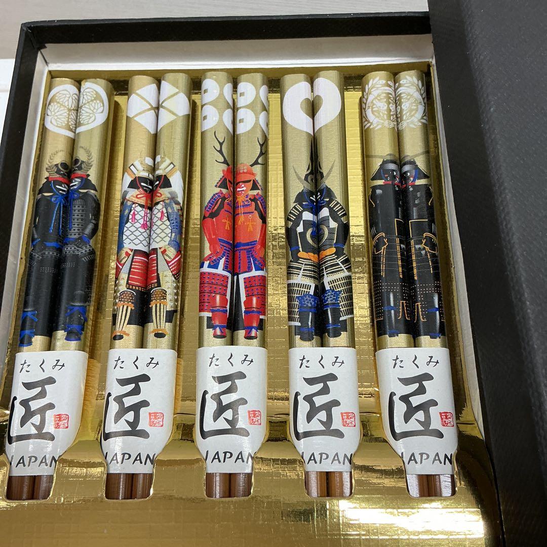 手作り 戦国武将箸 5膳セット 匠 — image 3