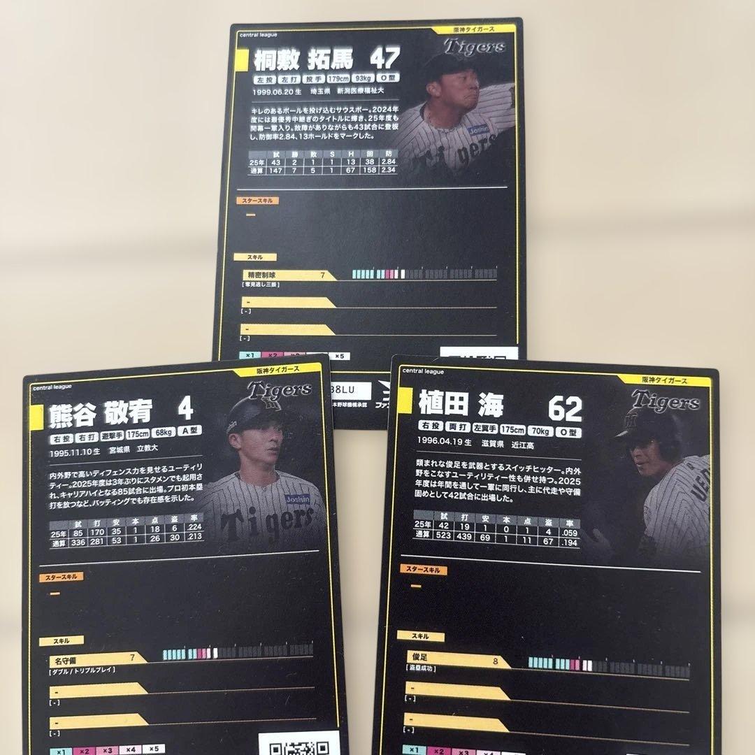 プロ野球ファンスターズリーグ　阪神タイガース　3枚セット — image 2