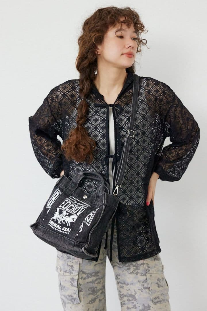 新品ブラック♪DENIMスクエア2WAYトート早い者勝ち即お買い上げ大歓迎です！ — image 4