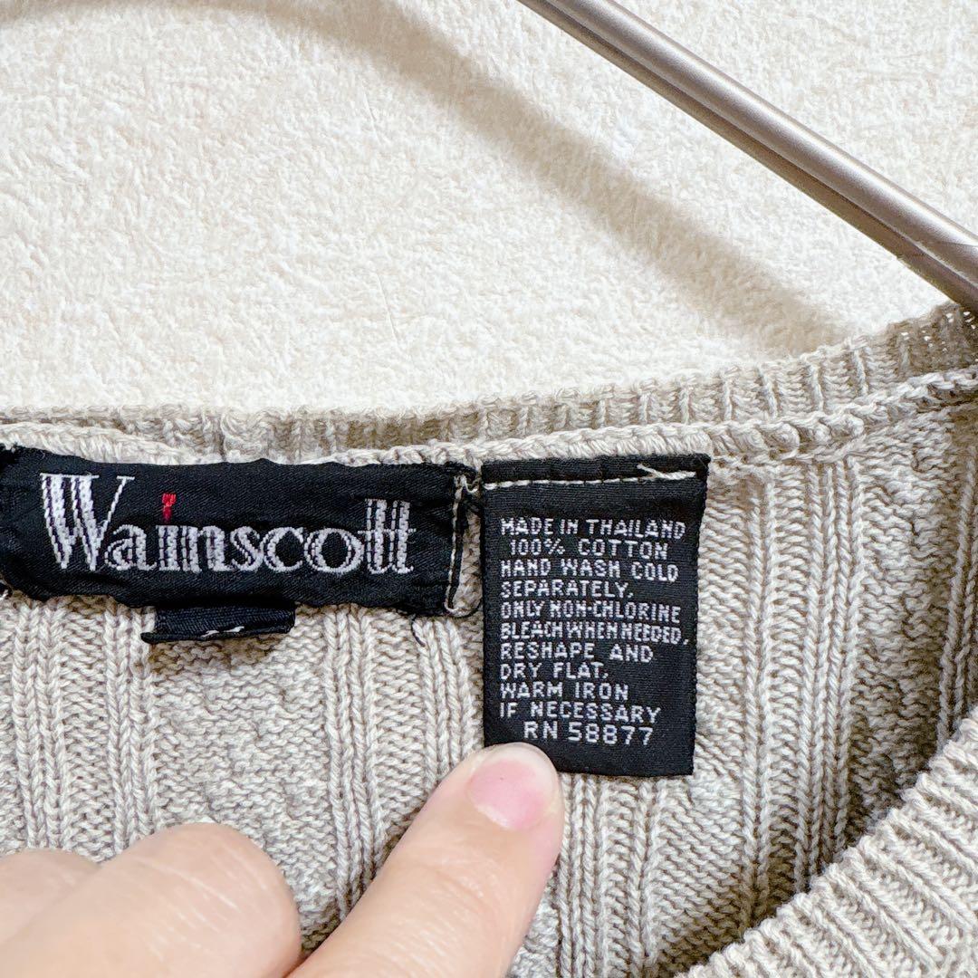 Wainscott ケーブルニット セーター 長袖 コットン ベージュ【M】 — image 4