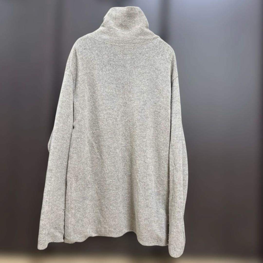 リバーシブルニット タートルネック L ベージュ×ダークグレー — image 2