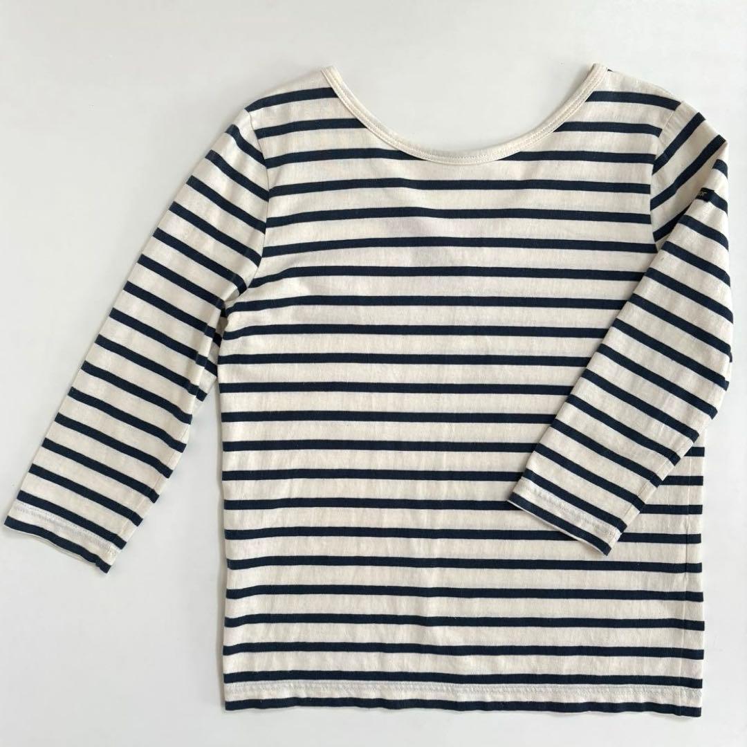 【Leminor】ルミノア ボーダーカットソー バックVネック 7分袖Tシャツ — image 3