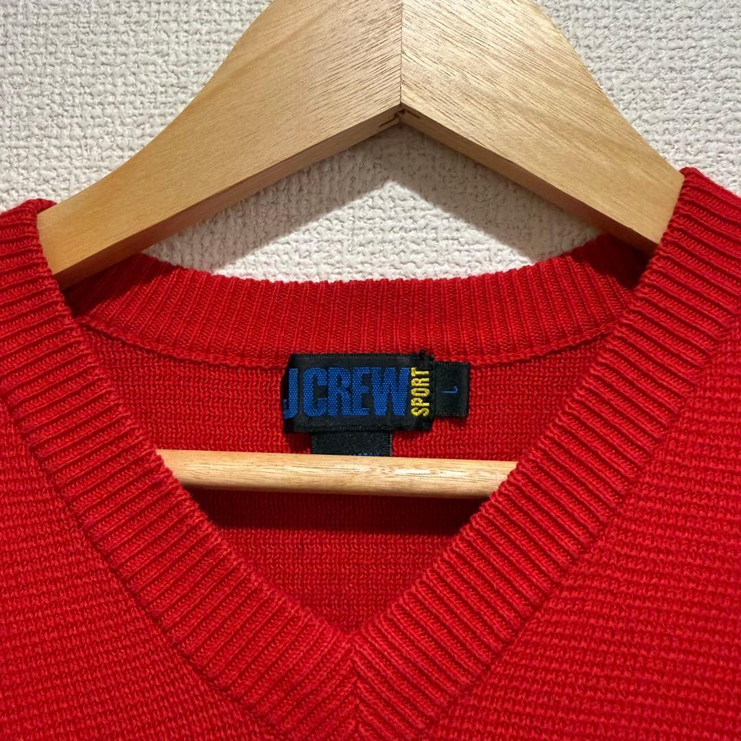 J.Crew Sport 赤 ストライプ Vネック ニット L — image 2