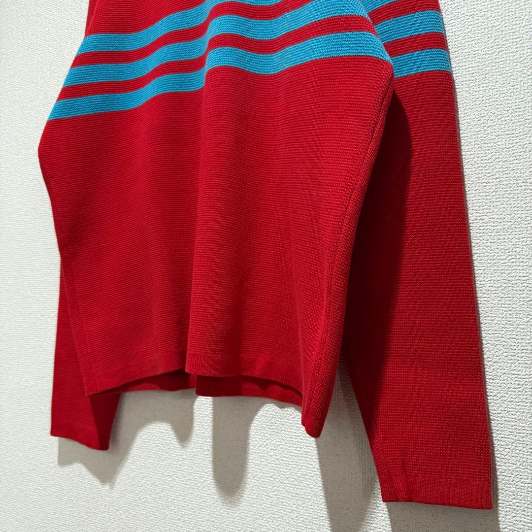 J.Crew Sport 赤 ストライプ Vネック ニット L — image 3