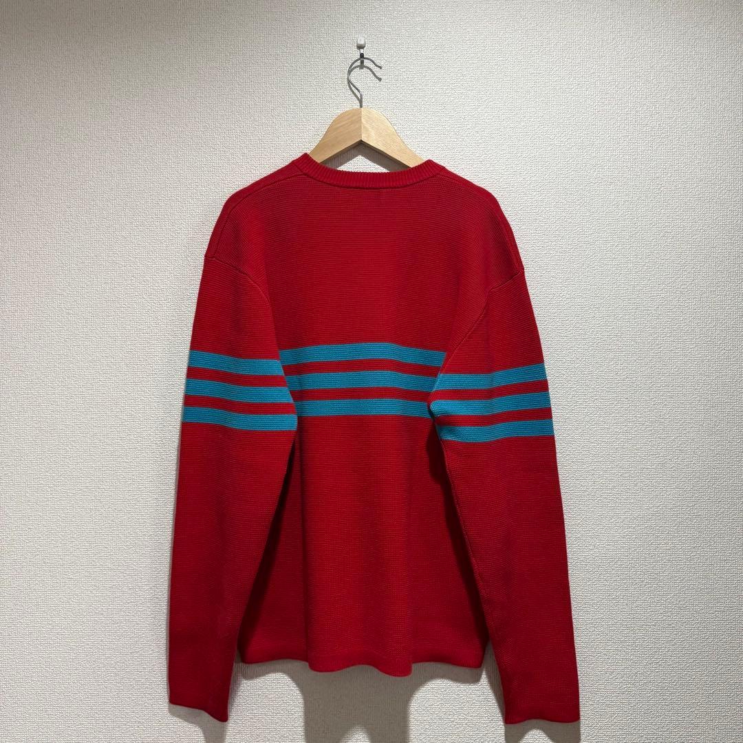J.Crew Sport 赤 ストライプ Vネック ニット L — image 4