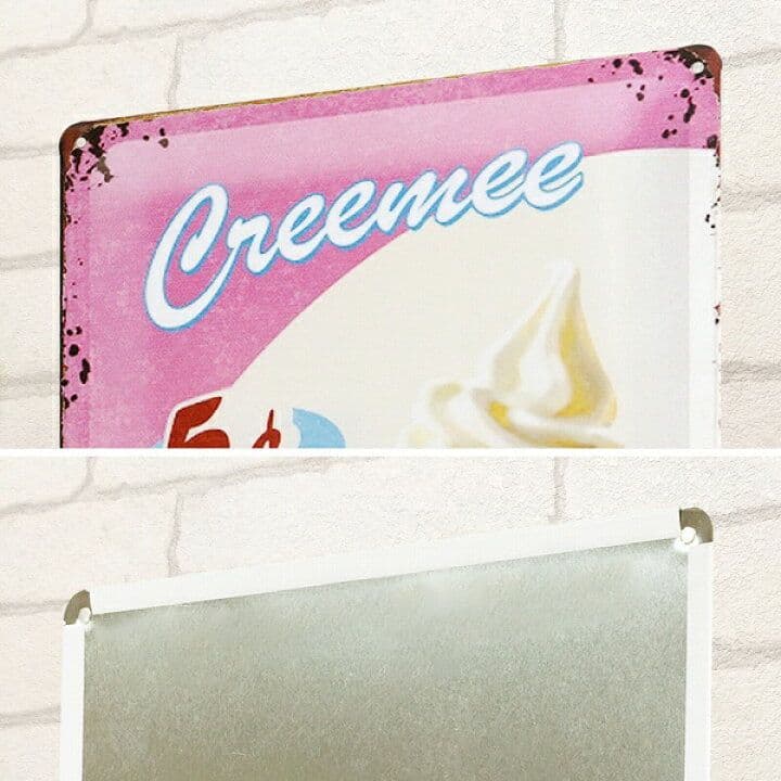 デザイン看板A4】ソフトクリーム★アイスクリームブリキ看板アメリカン雑貨ポスター — image 4