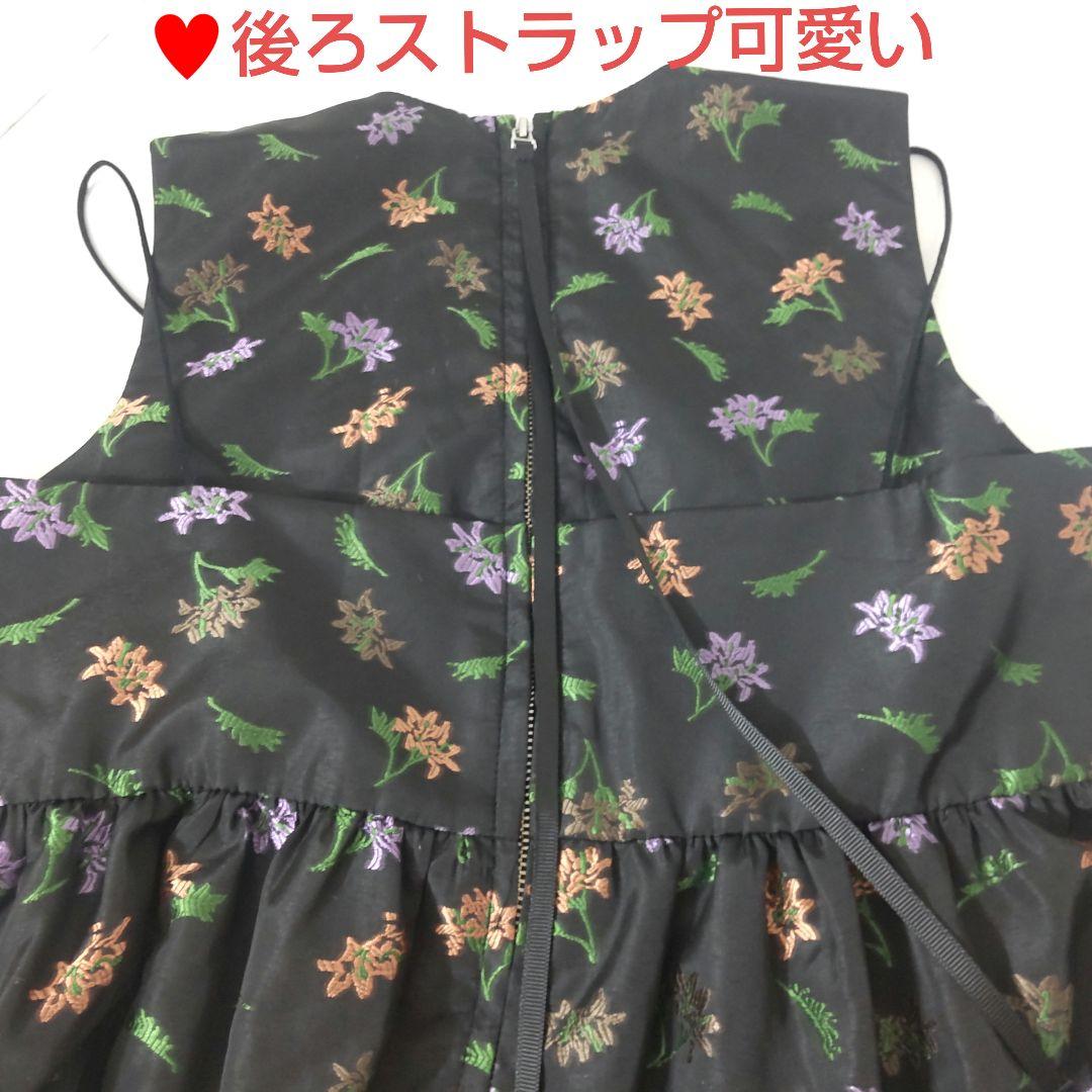 完売新品♥️LILY BROWN エアリータフタボリュームワンピース 花柄刺繍 — image 5
