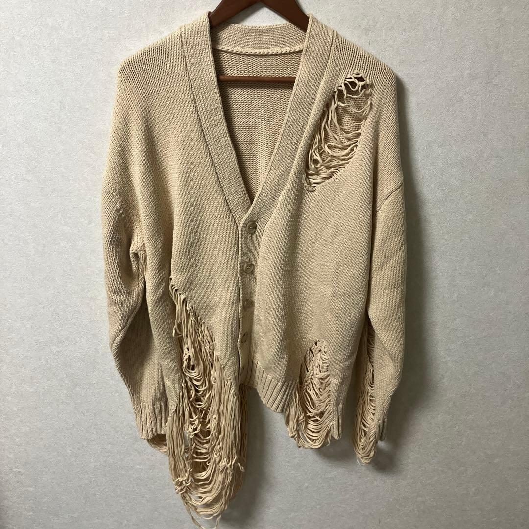 DISCOVERED DAMAGE COTTON KNIT CARDIGAN — image 2
