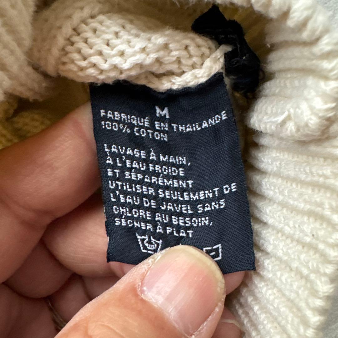 【人気ブランド】　ノーティカ コットンニット セーター M 縦リブ 刺繍ロゴ — image 3