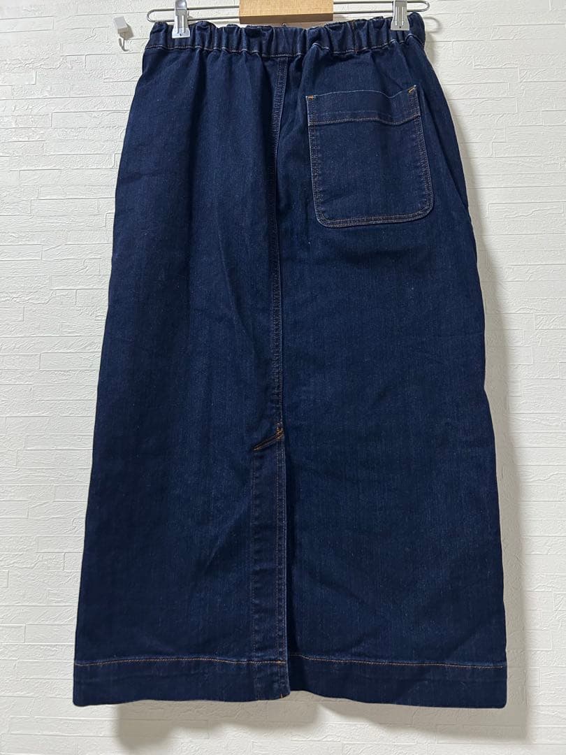 k0802 coen デニムストレッチタイトロングスカート インディゴ — image 3