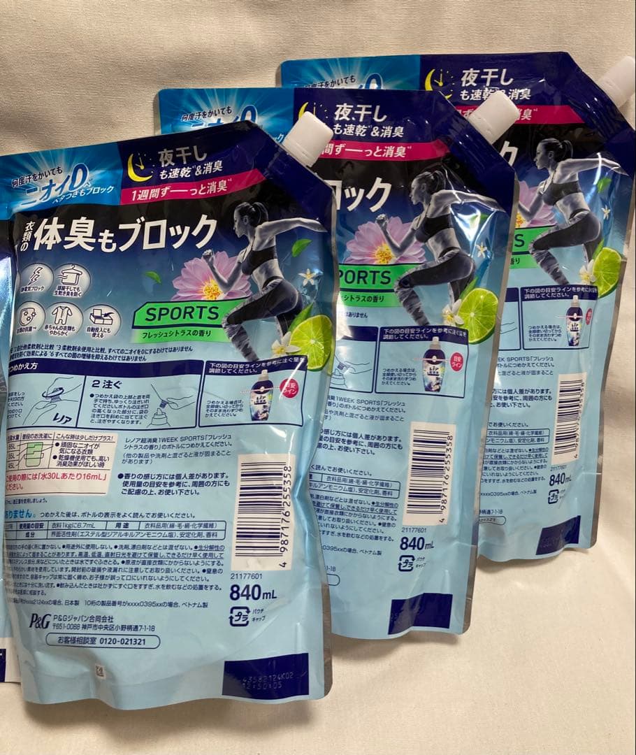 塩パン様どうでしょう？レノア 超消臭 1WEEK SPORTS 3個セット — image 2