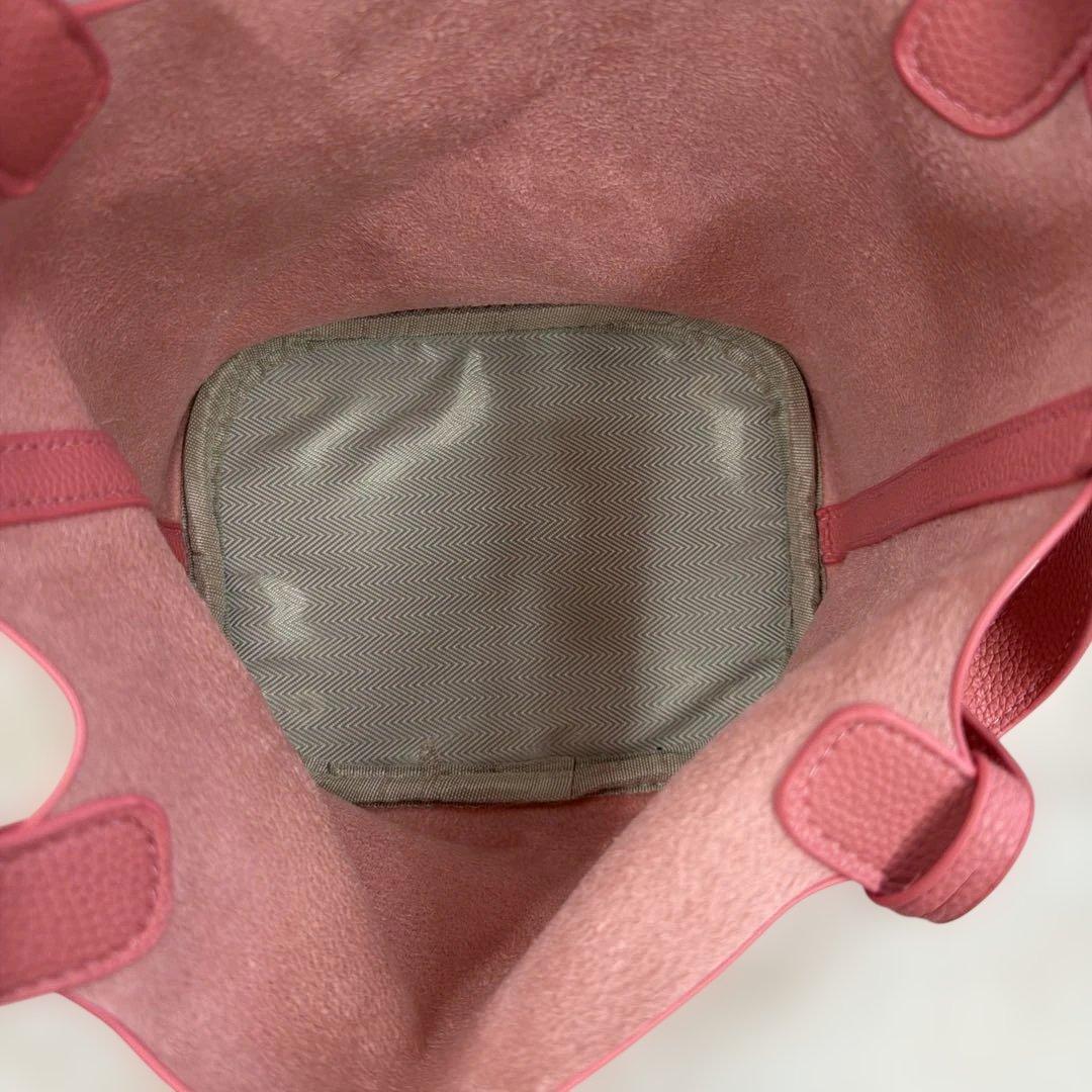 ピンク レザー バケットバッグ ハンドバッグ — image 4