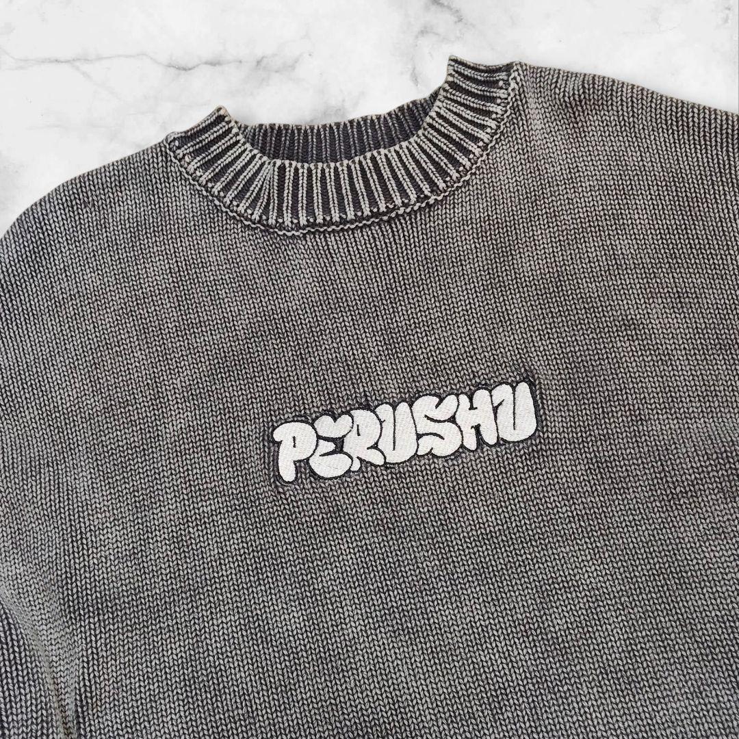 今なら価格‼️【PERUSHU】綿×ポリエステル ユルダボニット カオス柄グレー — image 2
