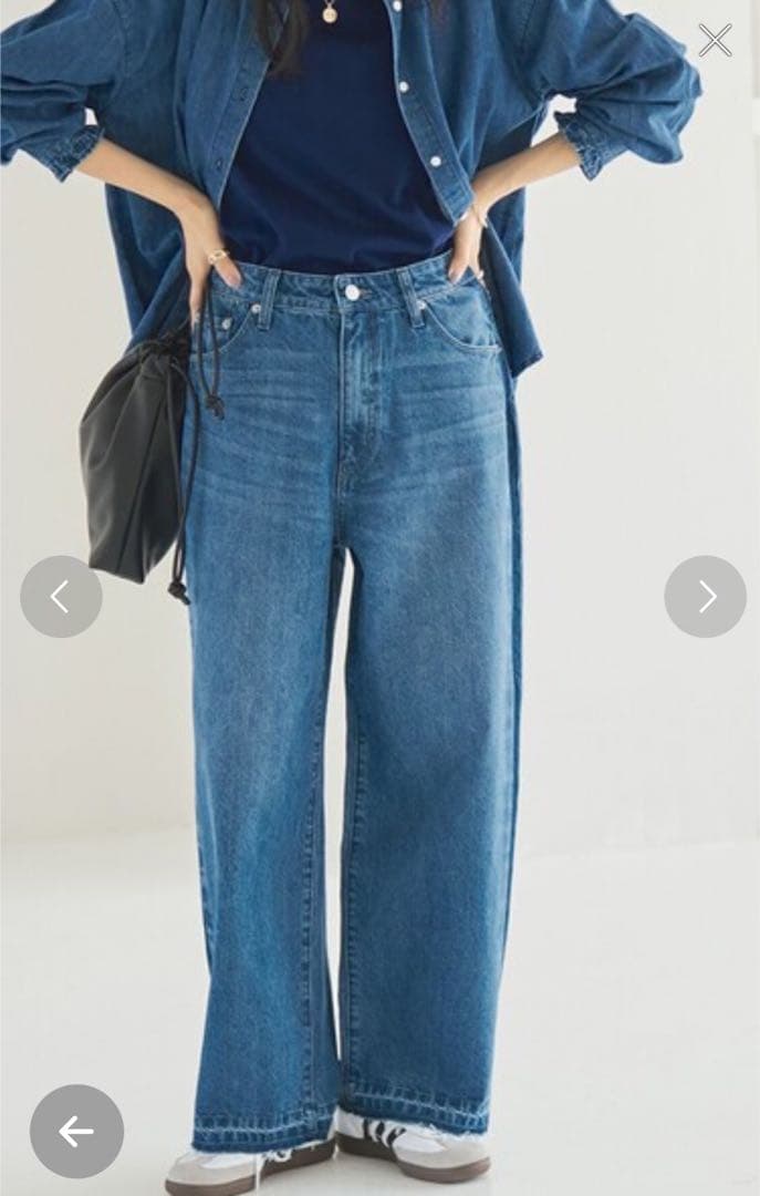 【未使用】coen サイドラインバギーパンツ M ダークブルー — image 5
