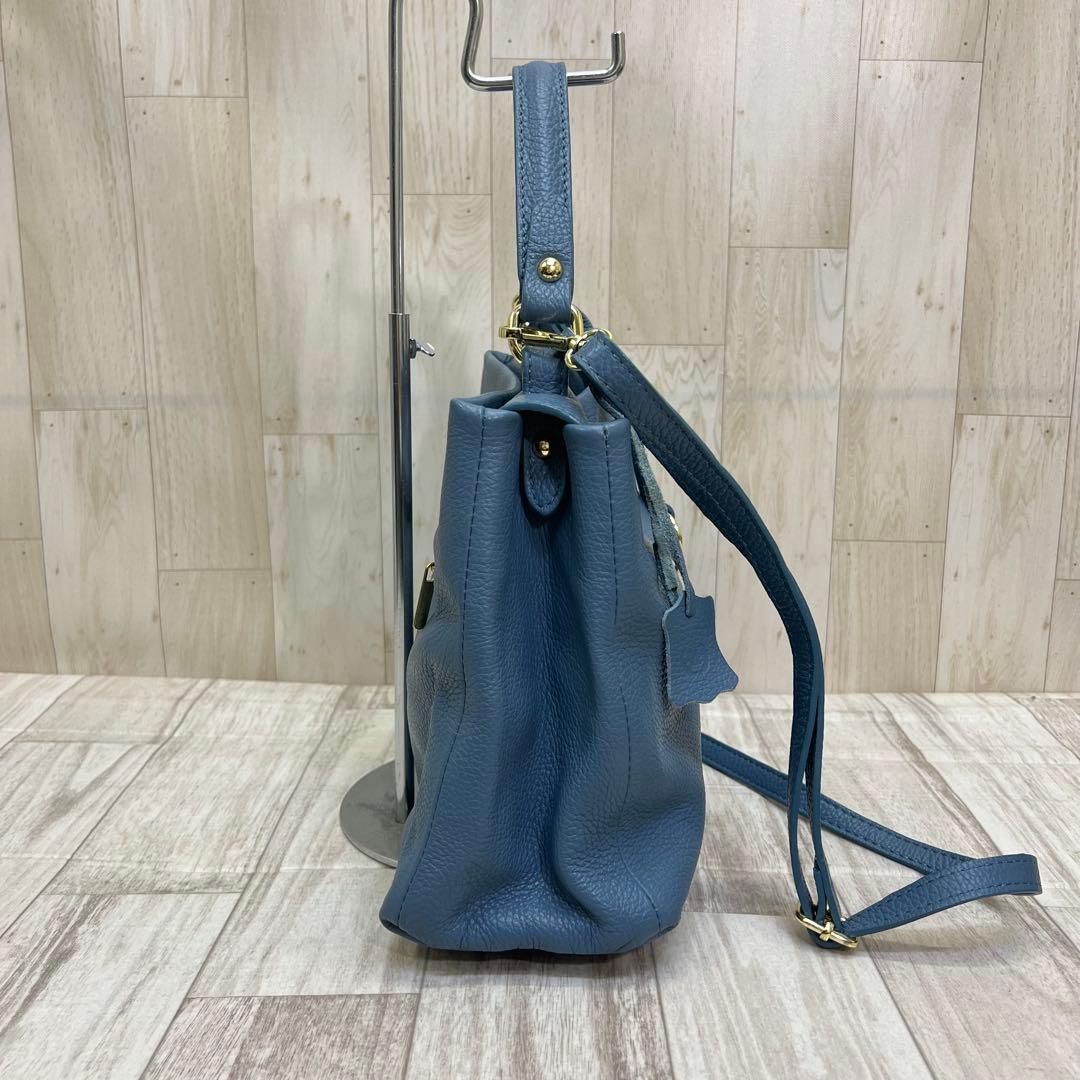 ASHELEN アッシュエレン トートバッグ ショルダーバッグ ミニ ブルー系 — image 3