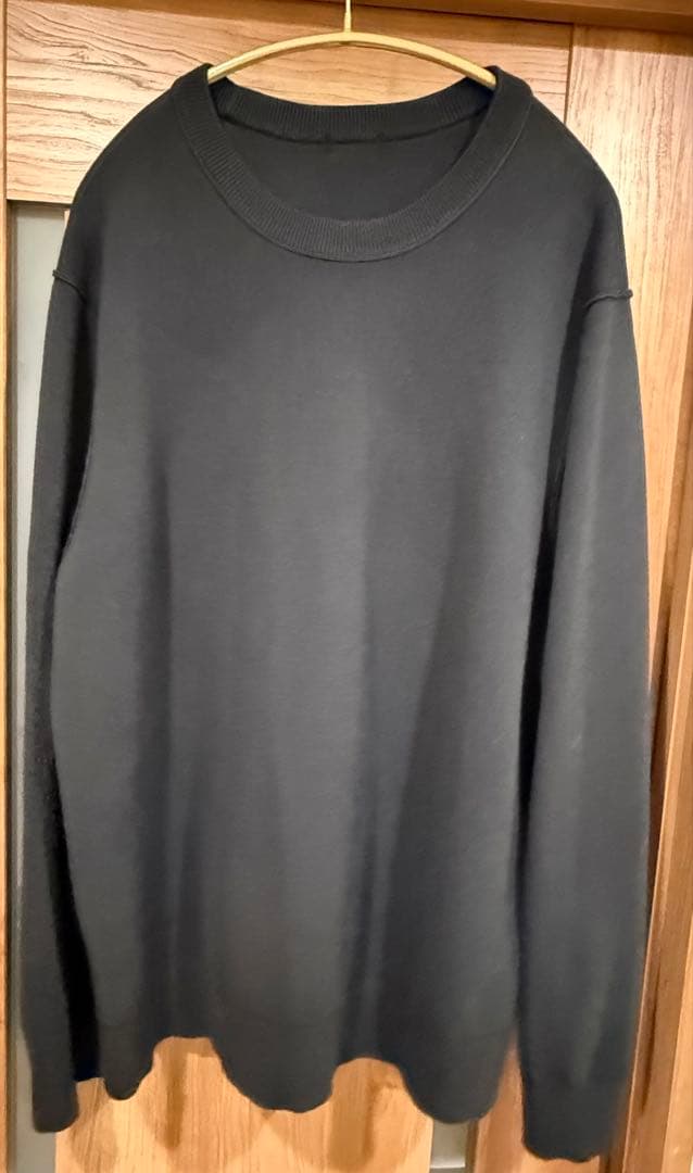 UNIQLOウォッシャブルミラノリブクルーネックセーター ニット黒 長袖Lサイズ — image 3