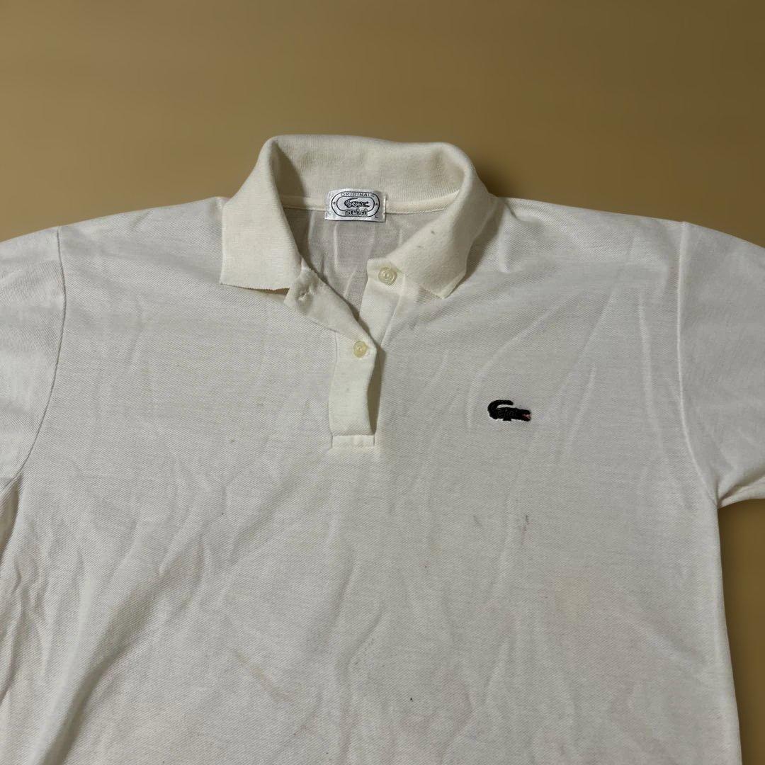 LACOSTE ポロシャツ ホワイト 半袖 古着 表記L — image 3